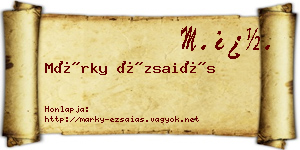 Márky Ézsaiás névjegykártya